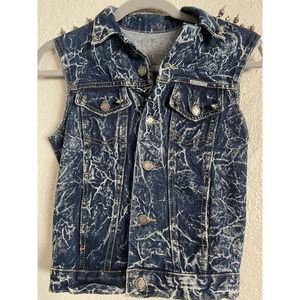 Ciotti denim vest  with spike shoulders